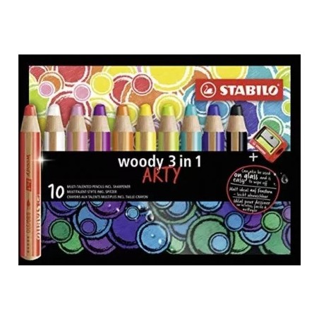 Kredki Stabilo Woody Arty 3In1 (+Temperówka) 10 Kolorów