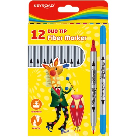 Flamastry Keyroad Fiber Marker Duo 12 Kolorów