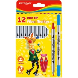Flamastry Keyroad Fiber Marker Duo 12 Kolorów