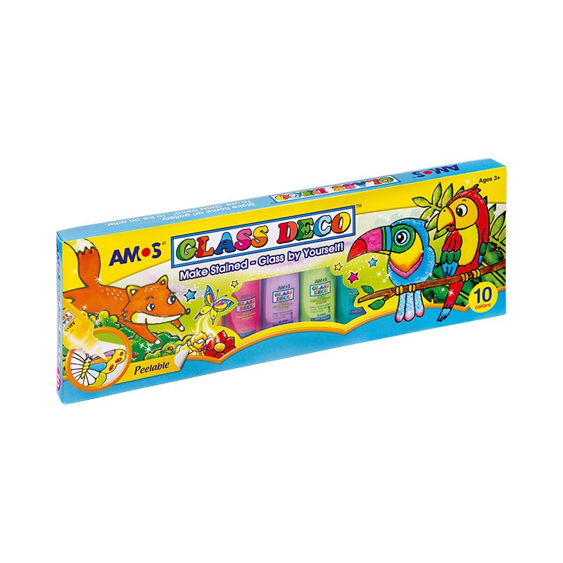Farby Witrażowe Amos 22Ml*10 Kolorów