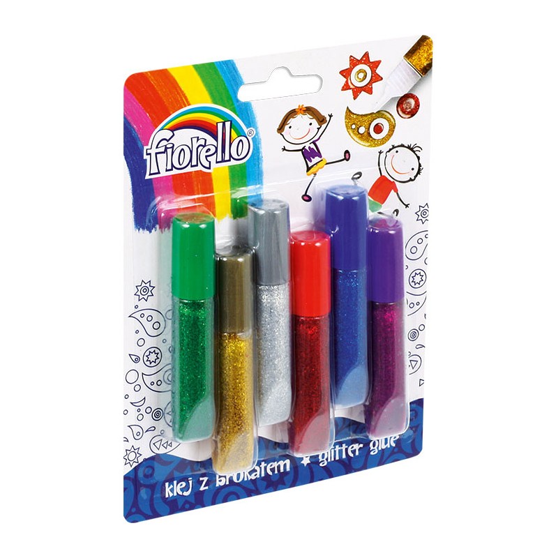 Klej Z Brokatem Fiorello 6Ml*6 Kolorów
