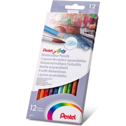 Kredki Akwarelowe Pentel 12 Kolorów