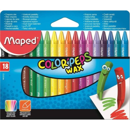 Kredki Świecowe Maped Color'peps Wax 18 Kolorów