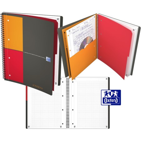 Kołonotatnik Oxford Activebook A4+/80K Kratka