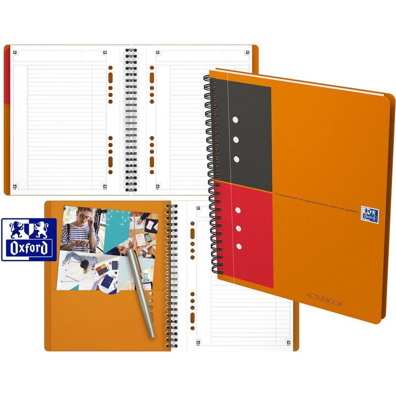 Kołonotatnik Oxford Activebook A5+/80K Linia