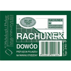 Rachunek Dowód Przyjecia Pojazdu Na Parking A7 (Wielokopia)