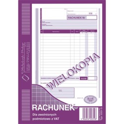 Rachunek Dla Zwolnionych Z Vat A5 (Wielokopia)