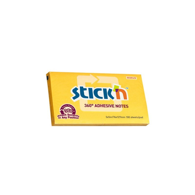 Karteczki Stick'n 76*127Mm Żółte (100)