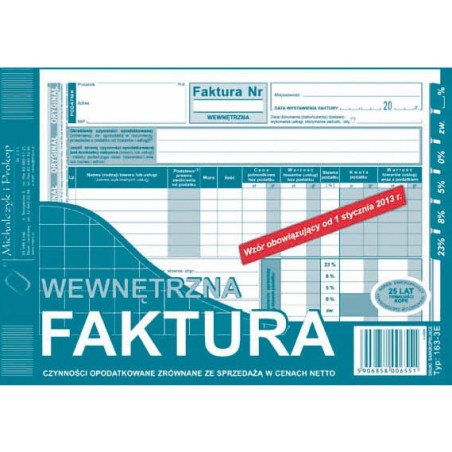 Faktura Wewnętrzna A5 (O+1K)