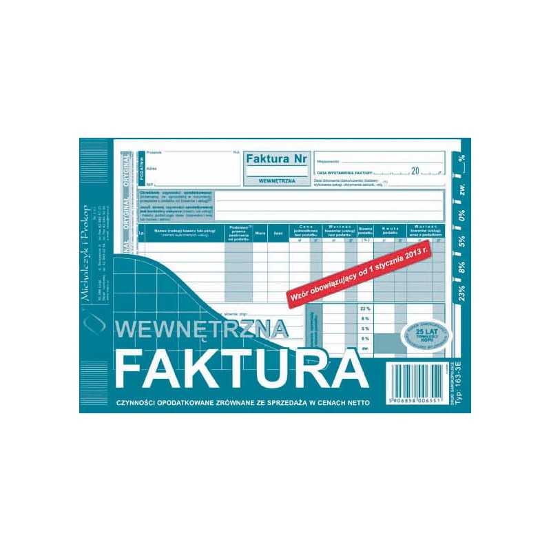 Faktura Wewnętrzna A5 (O+1K)