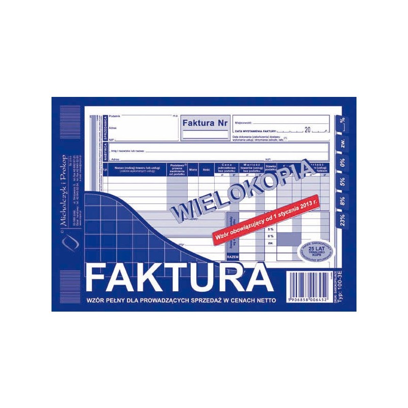 Faktura Vat A5 (Wielokopia)