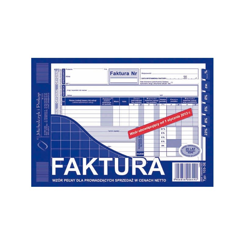 Faktura Vat A5 (O+1K)