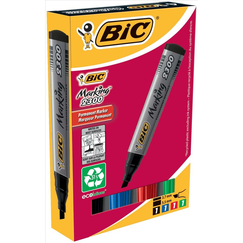 Markery Permanentne Bic Marking 2300 4 Kolory