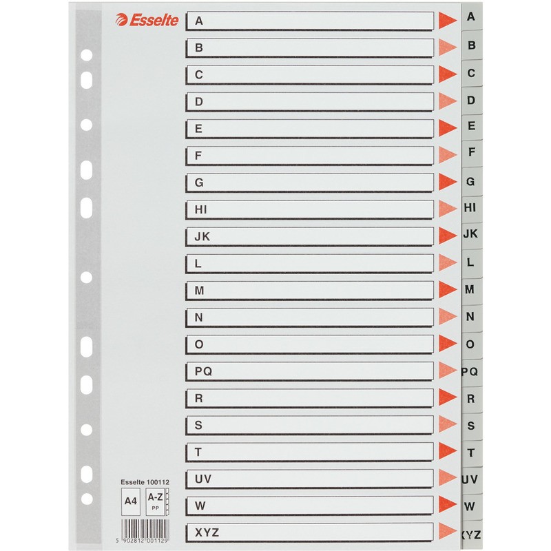 Przekładki Pp Esselte A4 A-Z