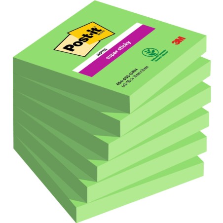 Karteczki Post-It Super Sticky 76X76Mm Zielone (6X90)
