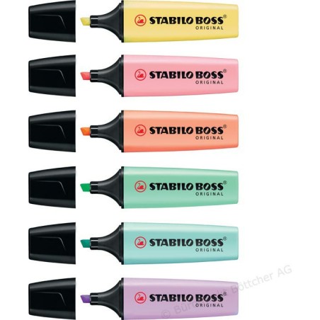 Zakreślacze Stabilo Boss Original 6 Kolorów Pastel