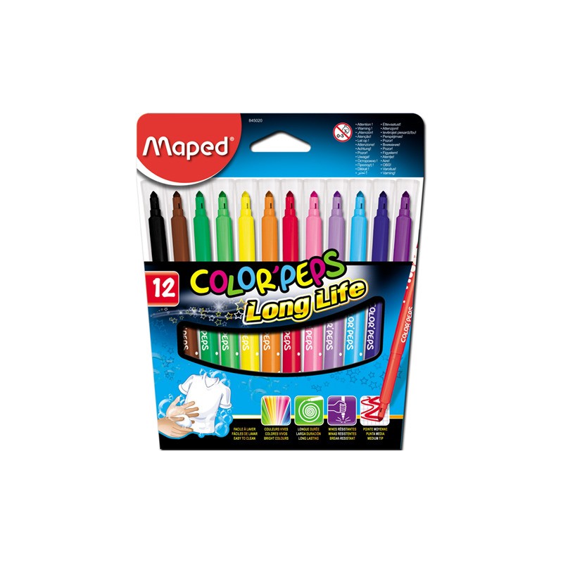 Flamastry Maped Colorpeps Longlife 12 Kolorów