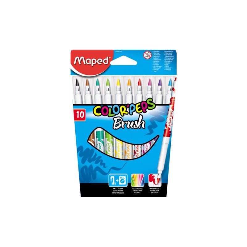 Flamastry Maped Colorpeps Brush 10 Kolorów
