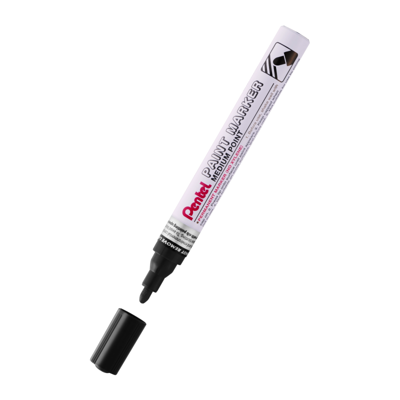 Marker Olejowy Pentel Średnia Okrągła  Końcówka,  Mmp10-A Czarny