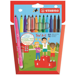 Flamastry Trójkątne Stabilo Trio 12Szt. A-Z 378/1-12-01