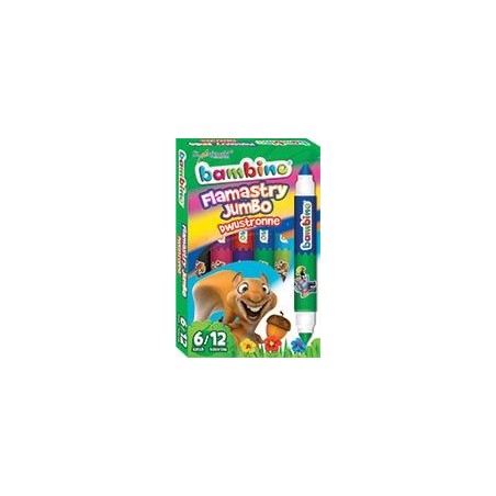 Flamastry Bambino Dwustronne Jumbo 6 Sztuk/12 Kol. 5938