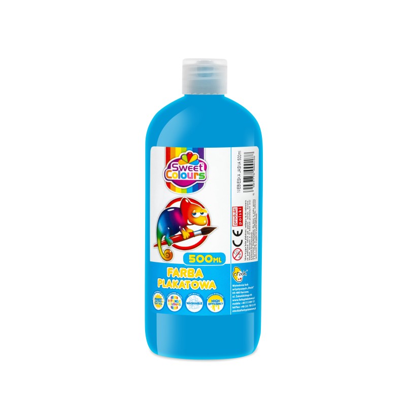 Farby Plakatowe W Butelce 500Ml Jasno Niebieska Sweet Colours 00188 Otocki