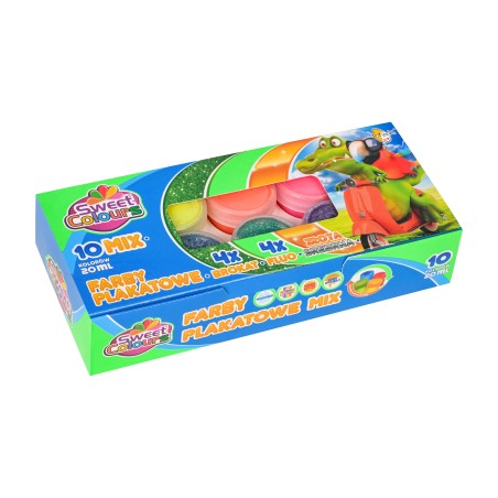 Farby Plakatowe 10 Kolorów 20Ml Mix Sweet Colours 60041 Otocki