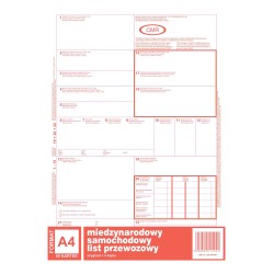 Międzynarodowy List Przewozowy Cmr, (1+3) A4 80 Kartek, 10-800-1 Dotts