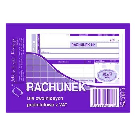 234-5 Rachunek Michalczyk&Prokop A6 80 Kartek Poziom(O+K)