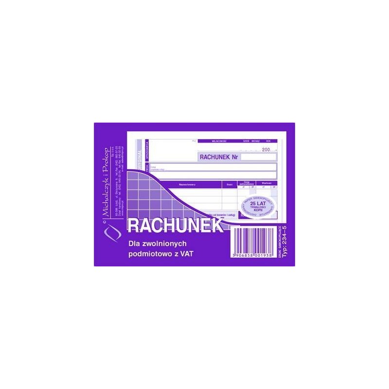 234-5 Rachunek Michalczyk&Prokop A6 80 Kartek Poziom(O+K)