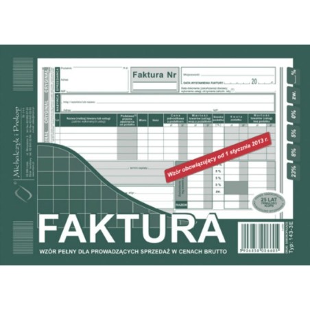 143-3E Faktura Vat Michalczyk&Prokop A5 80 Kartek