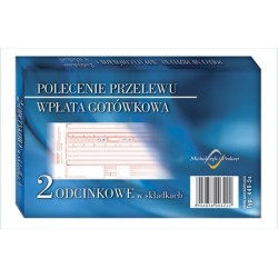 S-449-5 Polecenie Przelewu A6 Wpłata Gotówkowa 2Odcinkowe W Składkach Pud-20