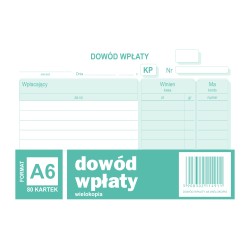 Dowód Wpłaty Kp, A6 80 Kartek, 10-401-5 Dotts