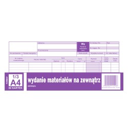 Wydanie Materiałów Na Zewnątrz Wz, 1/3 A4 80 Kartek, 10-351-8 Dotts