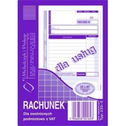 233-5 Rachunek A6 Dla Zwol.z Vat(Usługa) Michalczyk I Prokop
