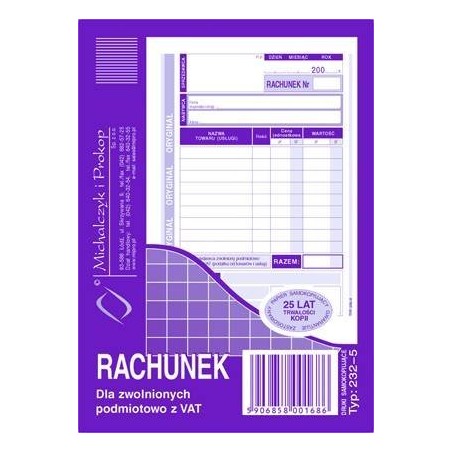 232-5 Rachunek Michalczyk&Prokop A6 (Pion) 80 Kartek