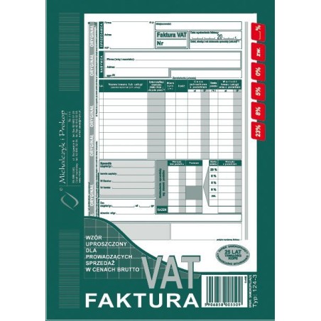 124-3E Faktura Vat Brutto A5Pin! (Pion-Upr.)Michalczyk I Prokop