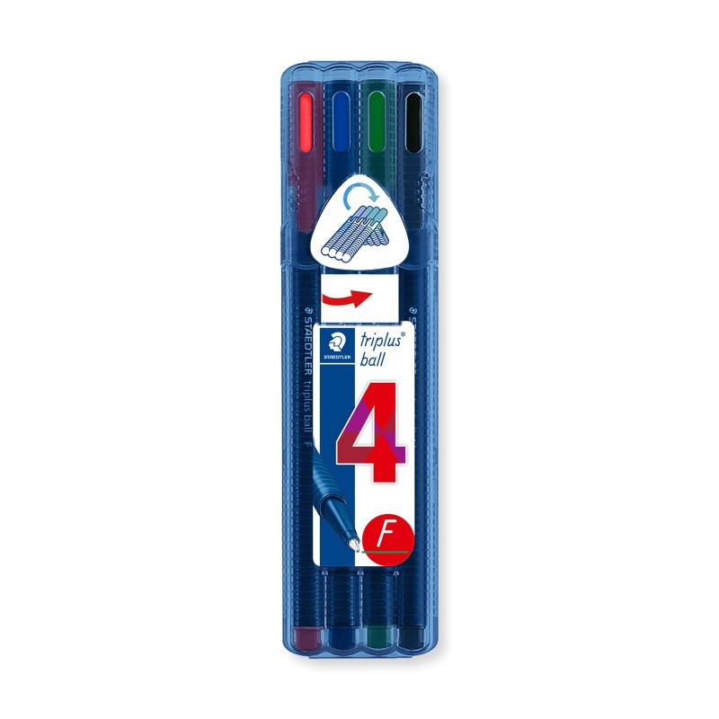 Długopis Triplus Ball, F, 4 Kol. W Etui, Staedtler S 437 Fsb4