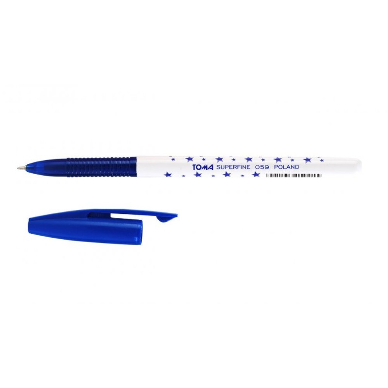 Długopis W Gwiazdki Superfine Z Supercienką Końcówką, 0,5Mm Niebieski To-059 Toma