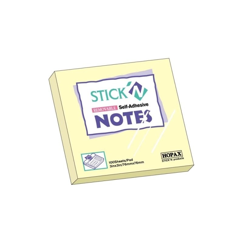 Notes Samoprzylepne 76X76 Żółty Pastel Stick`n 100K. 21007