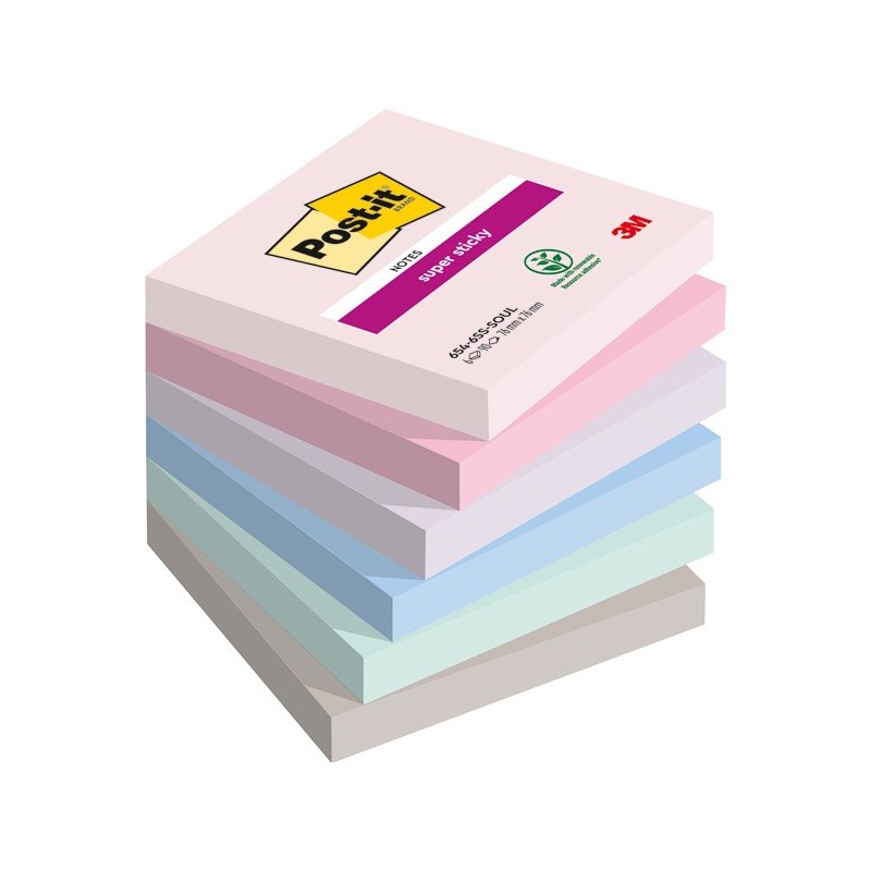 Karteczki Samoprzylepne Post-It_ Super Sticky, Soulful, 76X76Mm, 6X90 Kart., 3M-4054596925953