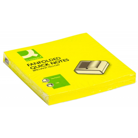 Bloczek Samoprzylepny Z-Notes 76X76 Mm 100K. Neon Żółty Harmonijkowy  Kf16575