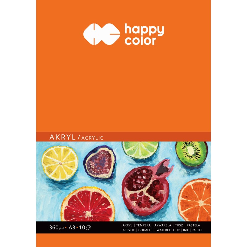 Blok Do Akrylu, Art., A3, 10 Ark, 360G, Happy Color Ha 7836 3040-A10