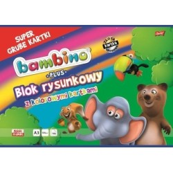 Blok Rysunkowy Z Kolorowymi Kartkami A3 16 Kartek Bambino Plus, 120G/M2 St.majewski (X)
