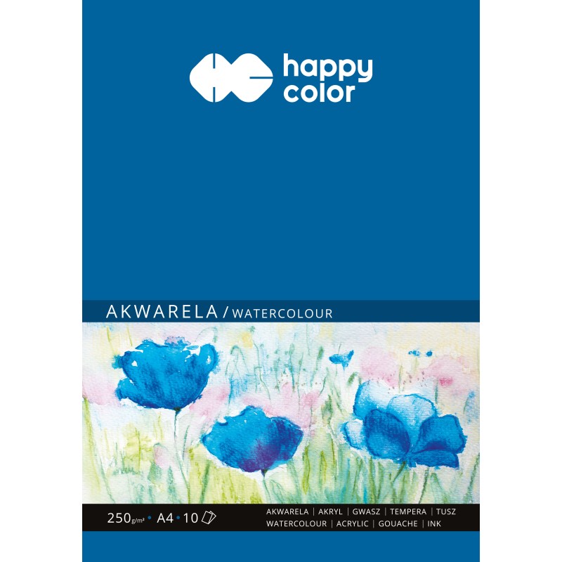 Blok Akwarelowy, Art, A4, 10 Ark, 250G, Happy Color Ha 3725 2030-Ak10