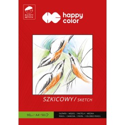 Blok Szkicowy Młody Artysta, A4, 50 Ark, 90G, Happy Color Ha 3709 2030-M50