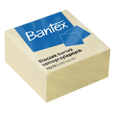 Bloczek Samoprzylepne 75X75Mm, 400 Kartek, Żółty Bantex 400086401