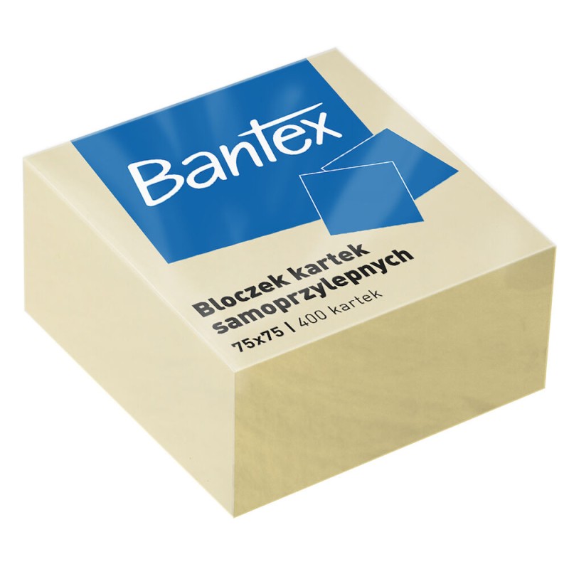 Bloczek Samoprzylepne 75X75Mm, 400 Kartek, Żółty Bantex 400086401
