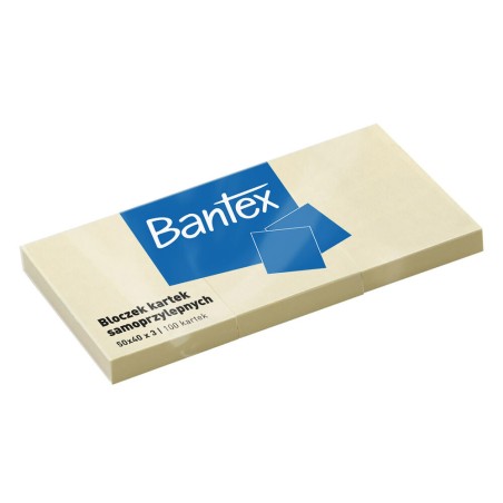 Bloczek Samoprzylepne 50X40Mm X 3, 100 Kartek, Żółty Bantex 400086386
