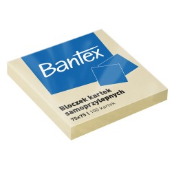 Bloczek Samoprzylepne 75X75Mm, 100 Kartek, Żółty Bantex 400086384